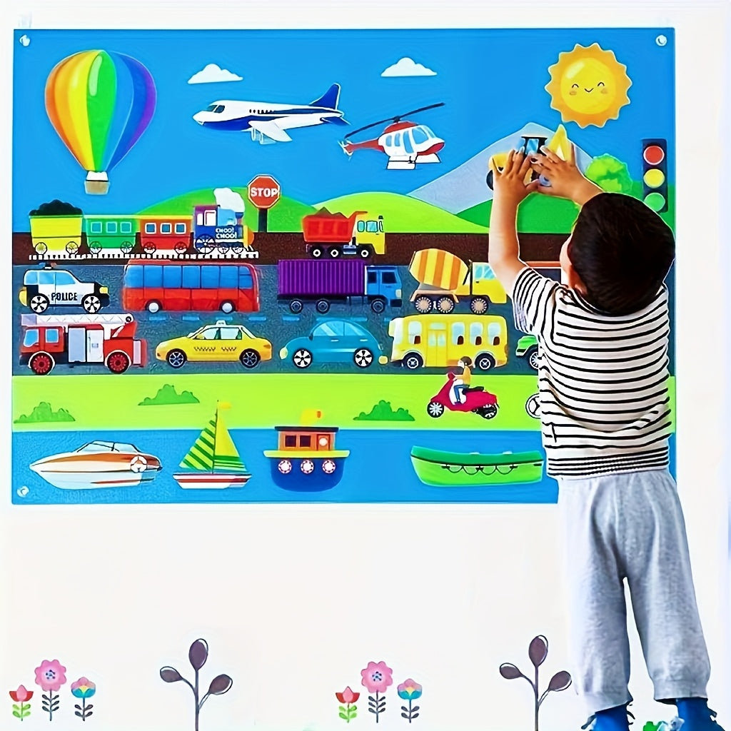 Kids Transportation Felt Storyboard Set Interactive Toy