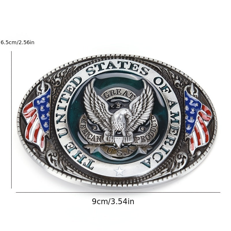 USA Flag Eagle Belt Buckle Patriotic American Flag Design