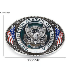 USA Flag Eagle Belt Buckle Patriotic American Flag Design