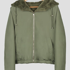 Women's Solid Long Sleeve Warm Jacket Zip Up Casual Outerwear