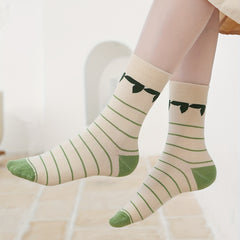 Leaves Print Socks Mid Tube Women's Stockings