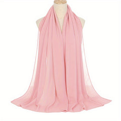 Solid Hijab Breathable Full Cover Shawl Turban Gauze Scarf