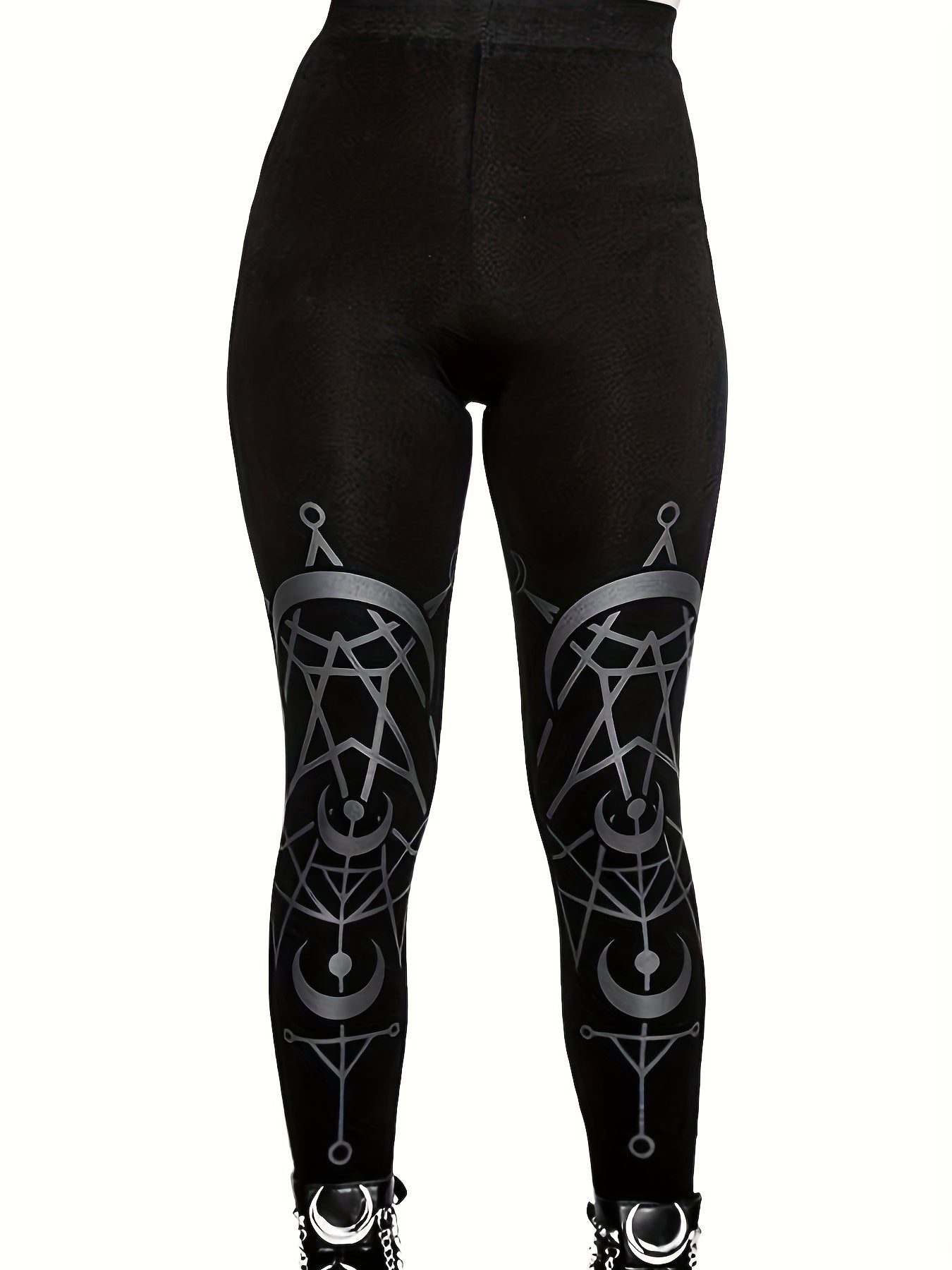  Casual Leggings Women's Plus Graphic Print Medium Stretch