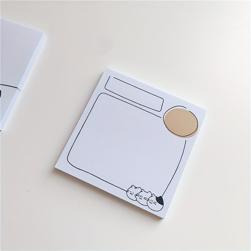 50sheets Cartoon Cat Dialogue Box Sticky Notes Message Book Office Supplies
