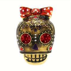 Retro Skull Glitter Brooch for Men