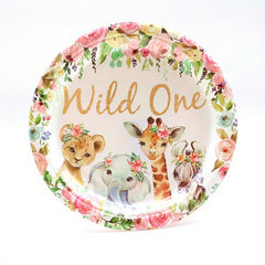 Wild One Birthday Party Supplies - 20 Plates & 20 Napkins for Girls