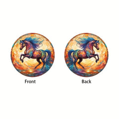 Funny Horse Suncatcher Stained Window Hanging Outdoor Housewarming Decor