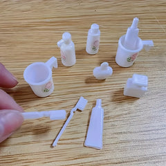 10pcs Toy House Toiletries Set, No Electricity Needed