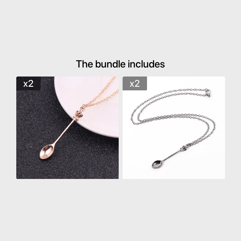 Minimalist Crown Mini Teaspoon Pendant Classic Necklace Vintage Crown Spoon