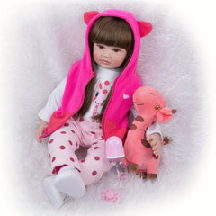 22in Reborn Doll Realistic Cloth Body for Girls with Clothes & Accessories