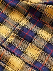  Plaid Button Up Collar Blouse