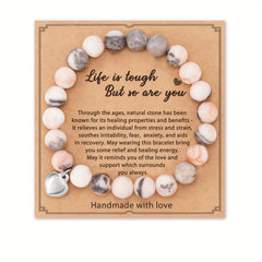 Amethyst Healing Bracelet Love Heart Pendant Energy Healing & Relax Anxiety