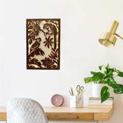 LED Lights Wooden Wall Hanging Flower And Bird Series Decor
