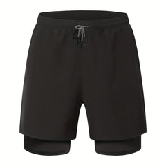 HOPLYNN Men's Running Shorts with Zipper Pocket Gym Workout