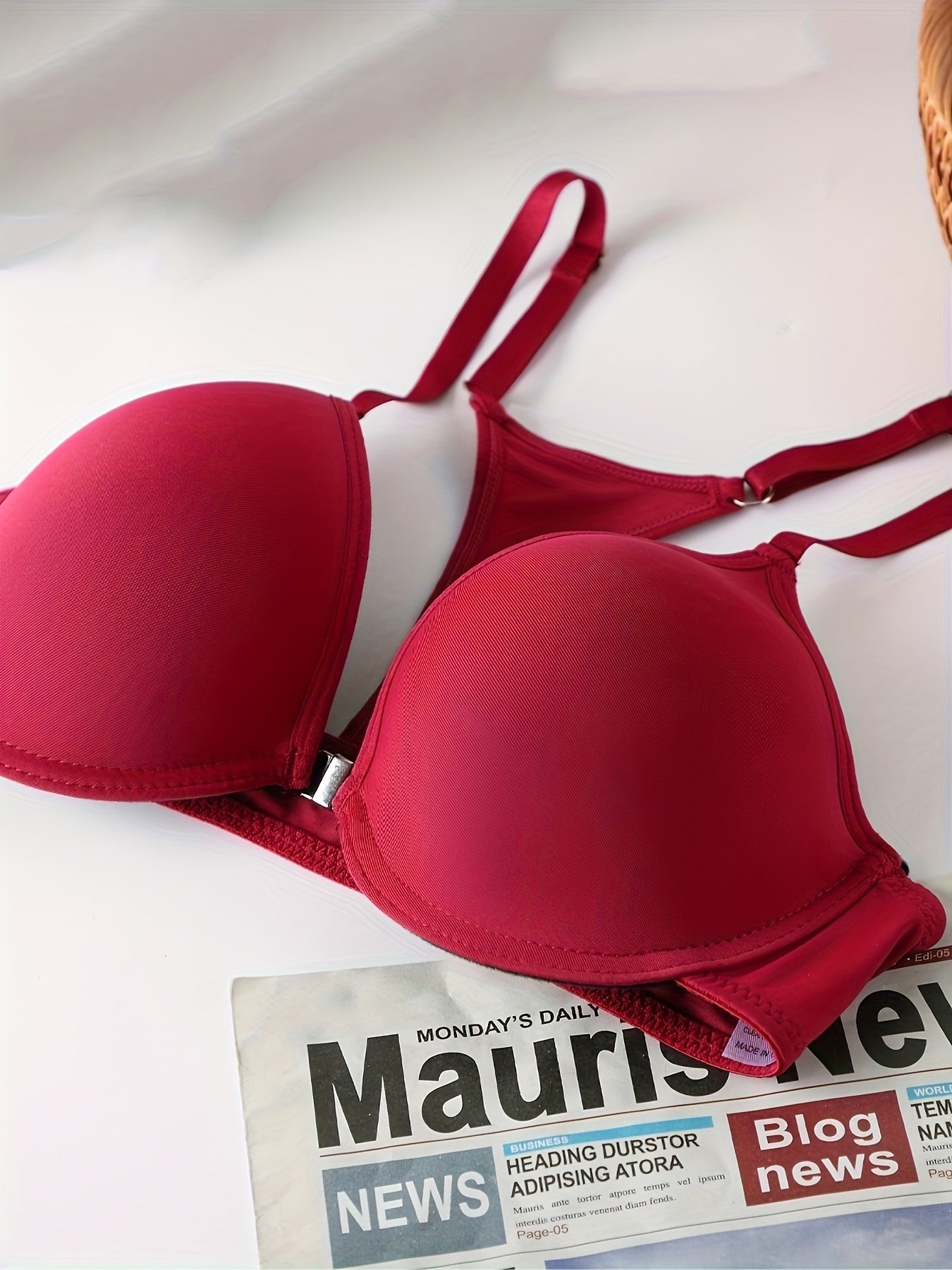 2pcs Front Buckle Push Up Bras Anti sagging T Shirt Bra Women's Lingerie