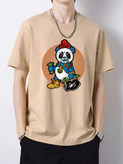 Angry Bear Pattern Print Men's Graphic Cotton Crew Neck Active T shirt