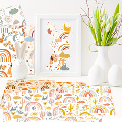 12pcs Bohemian Rainbow Series Background DIY Scrapbook Paper
