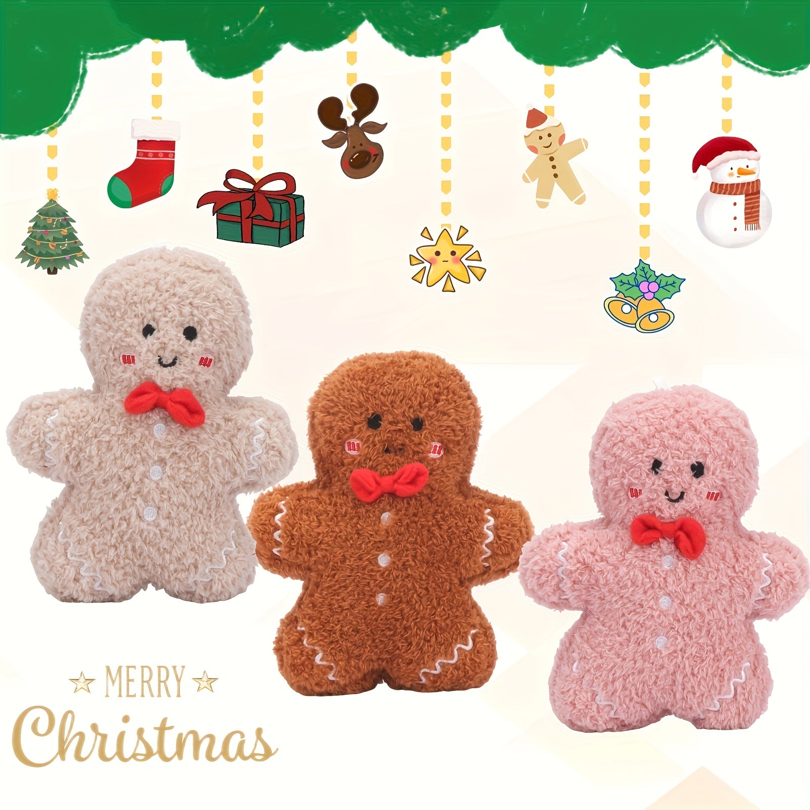 Gingerbread Man Plush Toy Soft Stuffed Doll Decor