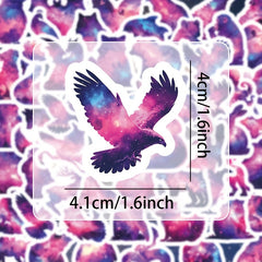 55pcs Animal & Galaxy Star Reusable Stickers for Phone Cases & Luggage