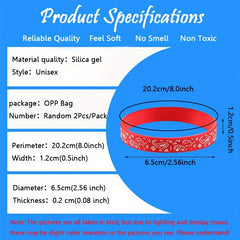 2Pcs Cowboy Ink Printing Silica Gel Bracelet for Sports Team