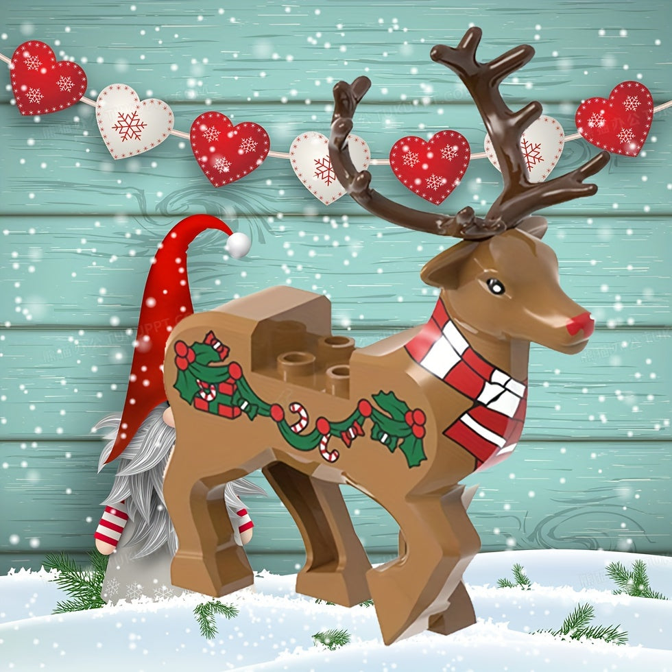 Christmas Santa's Elk Building Block Ornaments Christmas Scene Building Blocks