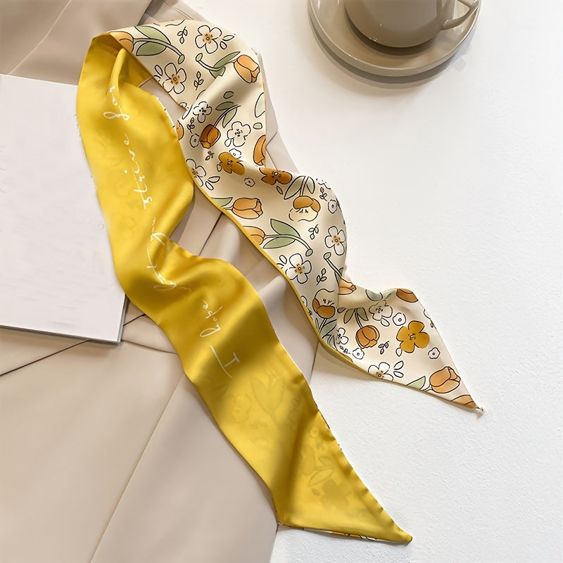 Yellow Geometric Dot Point Scarf for Women