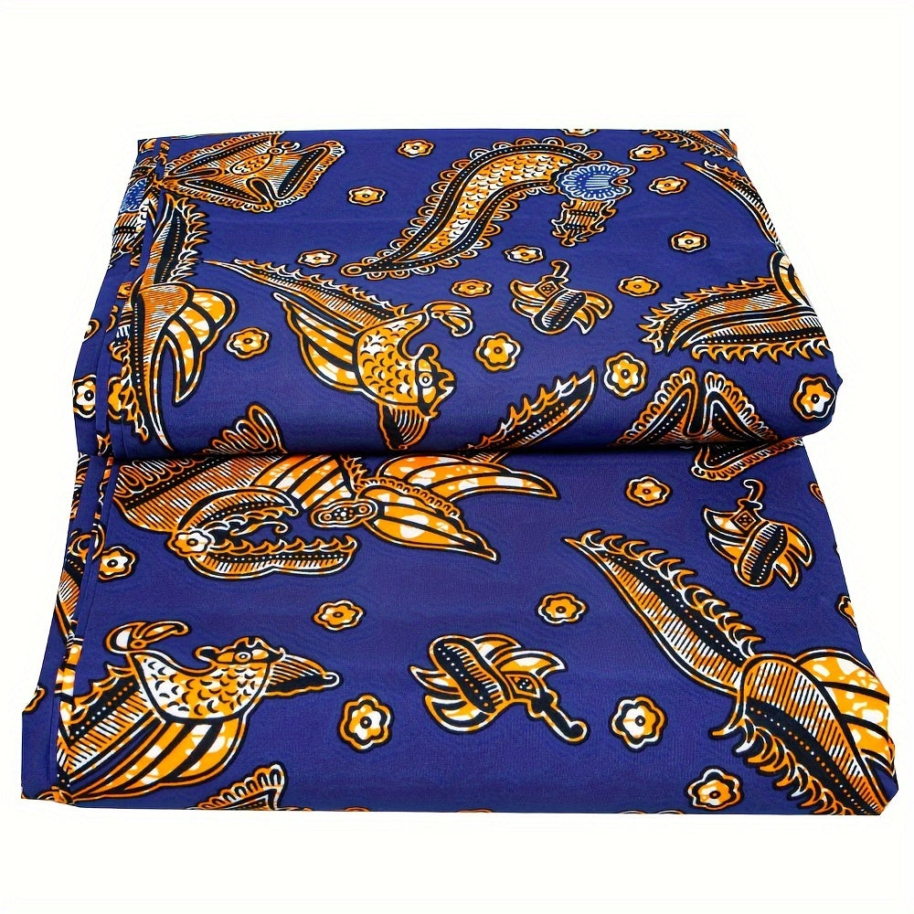 5.49m African Ethnic Batik Printed Fabric Double sided Geometric Print
