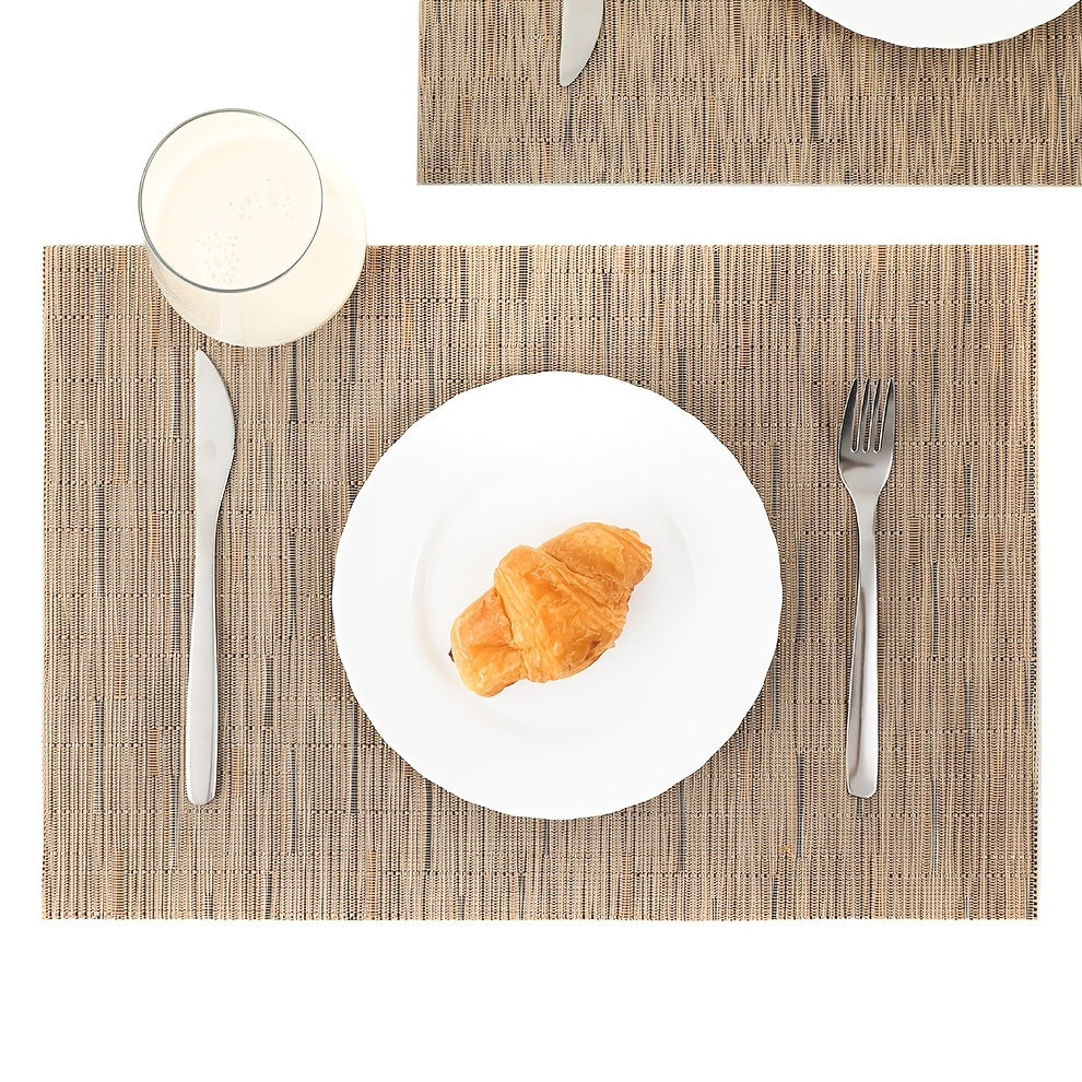 4pcs Bamboo Table Placemats Non Slip Heat Resistant Easy to Clean