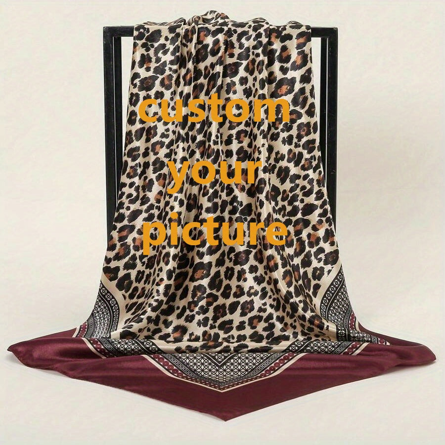 Customizable Pattern Photo Silk Scarf Unisex Handkerchief