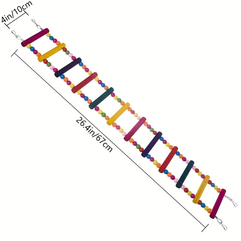 12 Step Wooden Bird Ladder Parrot Training Exercise Toy