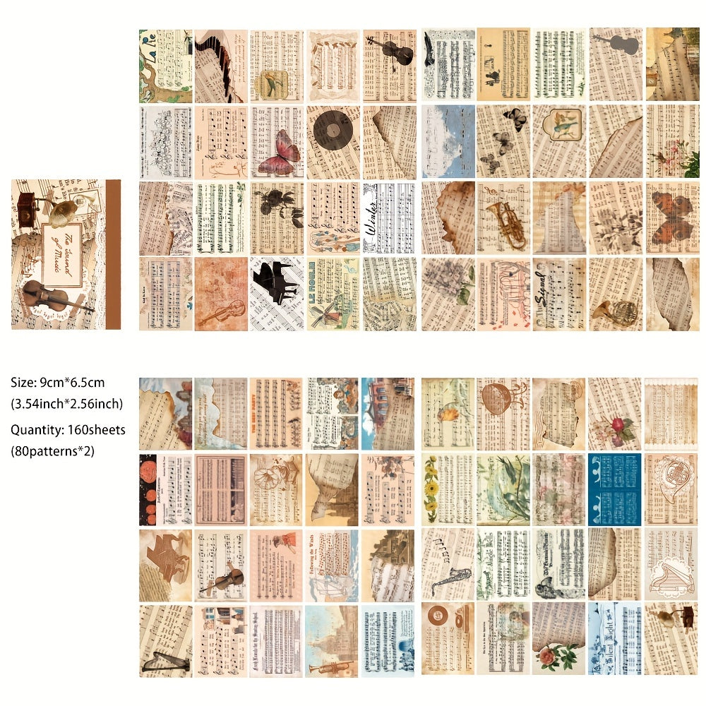 Vintage Music Sound Paper Sheets for DIY Journaling