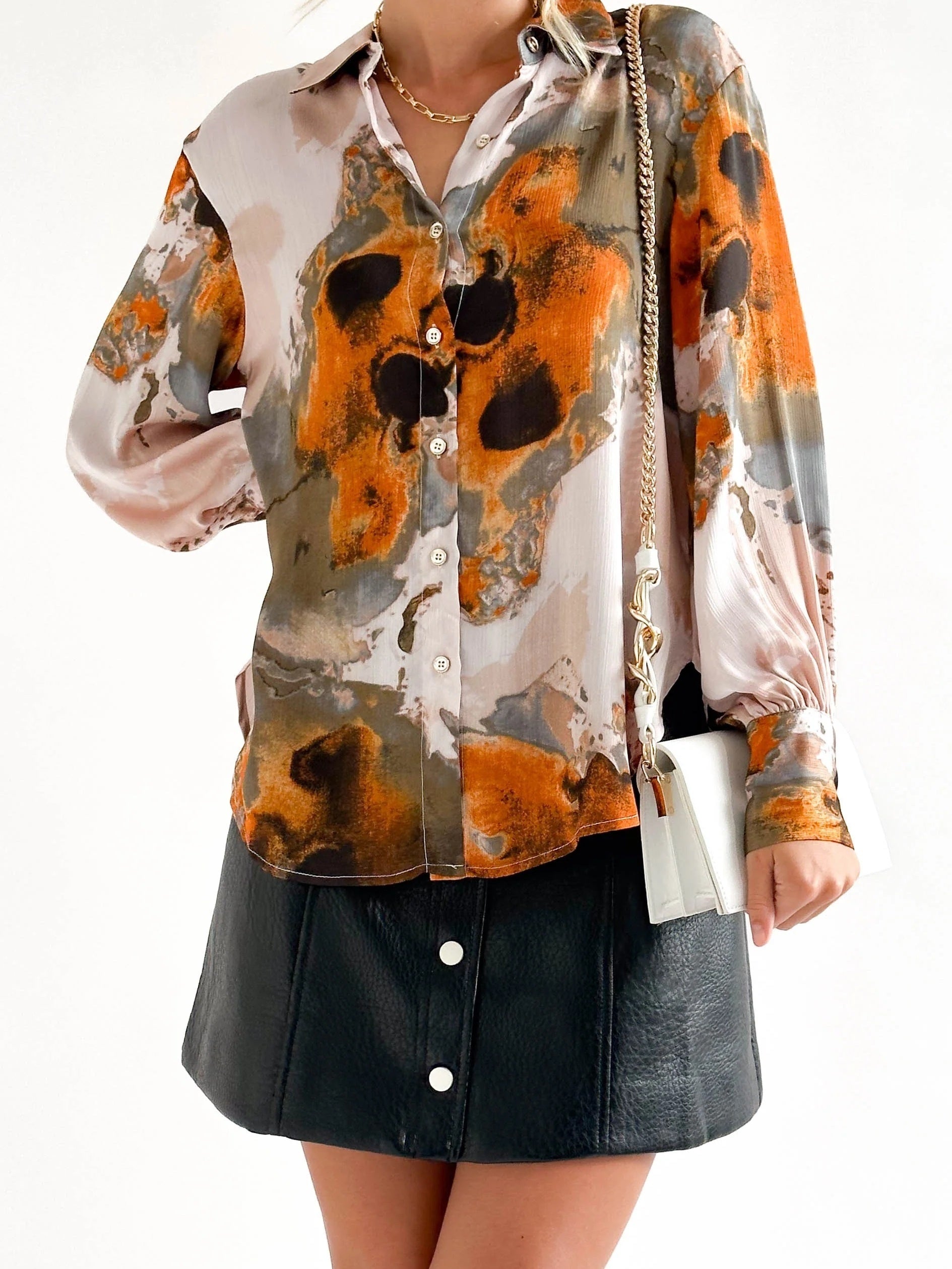  Tie Dye Long Sleeve Button Up Shirt