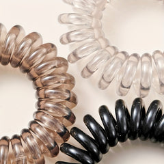 10pcs Transparent Spiral Hair Tie Gradient Hair Rope Elastic Ponytail Holder