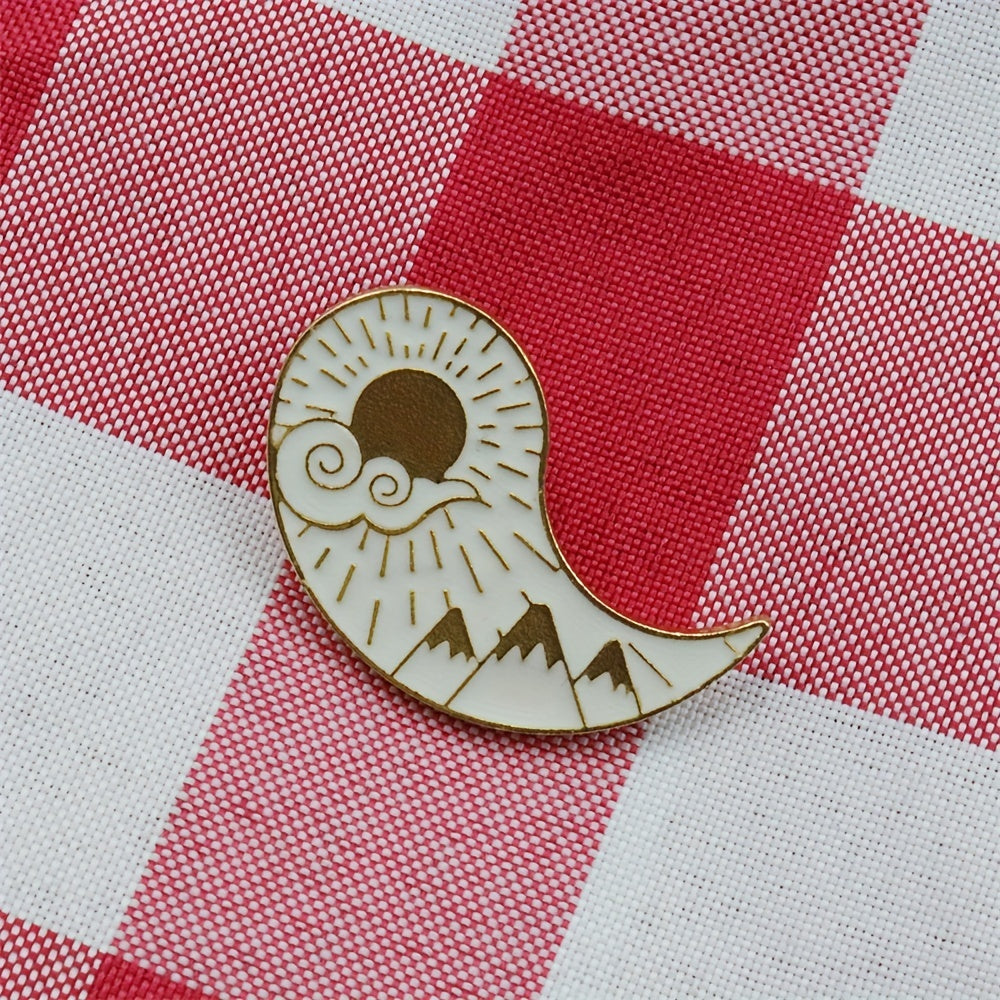 Tai Chi Gossip Array Enamel Brooch For Men