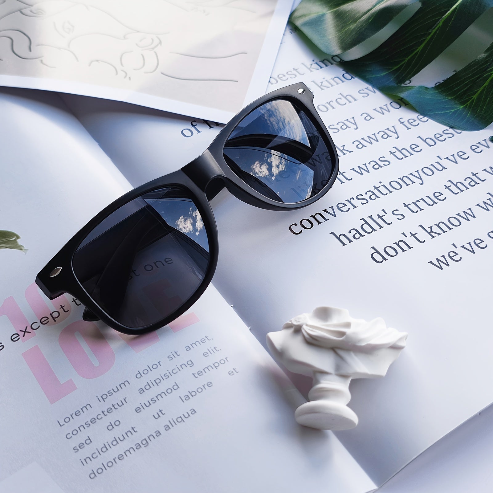 Rereo Square Sunglasses Men Women Oversized Stylish Sun Glasses