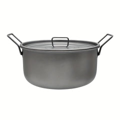 9L Titanium Pot with Foldable Handle & Lid for Camping - Outdoor Tableware