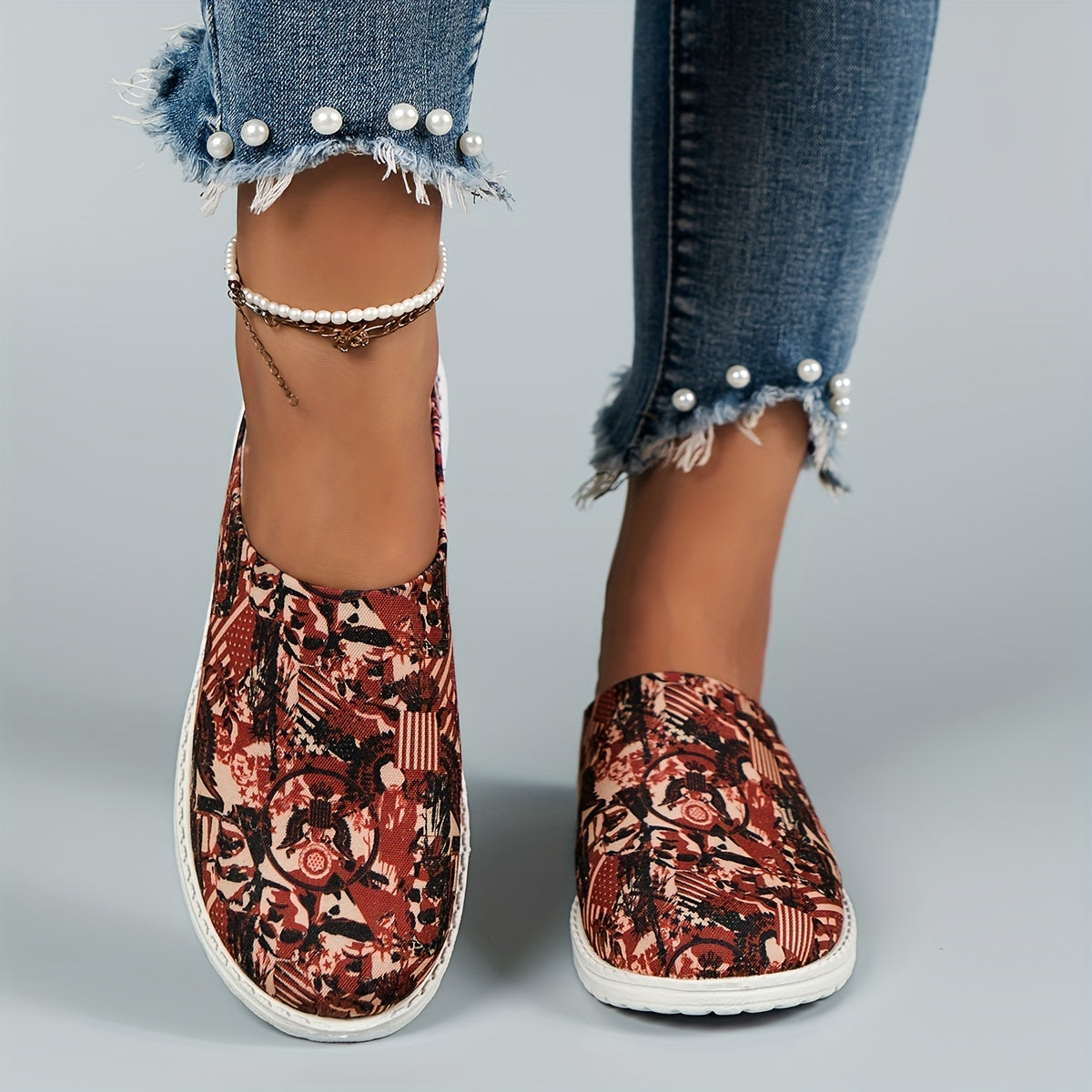 Women's Star & Striped Mule Sneakers Casual Slip On Shoes