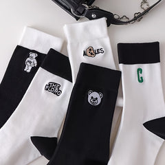 Letter & Bear Print Socks Women's Stockings & Hosiery