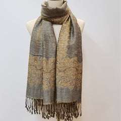 Boho Paisley Jacquard Tassel Scarf Wrap