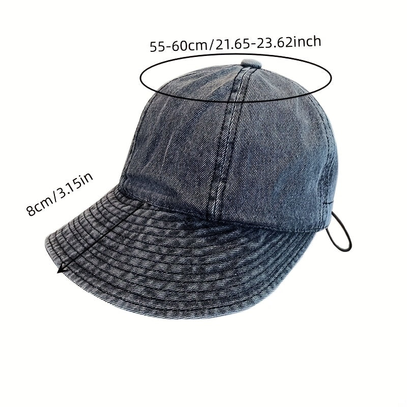 Vintage Denim Sun Hat Wide Brim Bucket Hat for Women