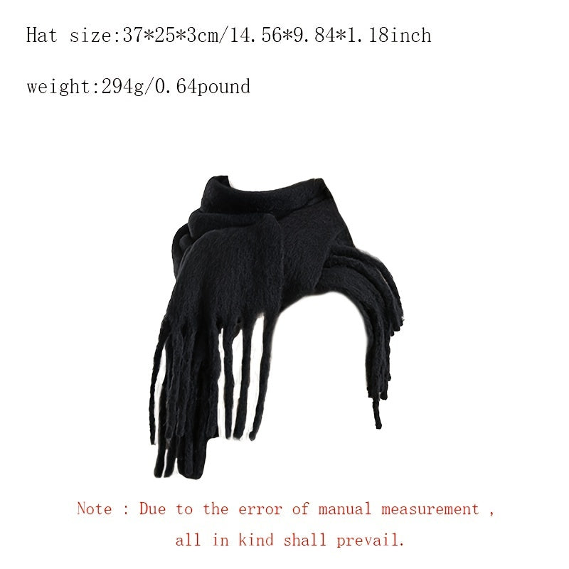 Winter Thick Tassel Scarf Warm Fuzzy Cold Windproof Chunky Scarf