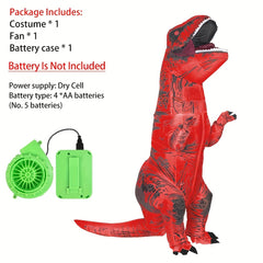 Adult Inflatable Dinosaur Costume Red with Fan - Halloween Christmas Role Play