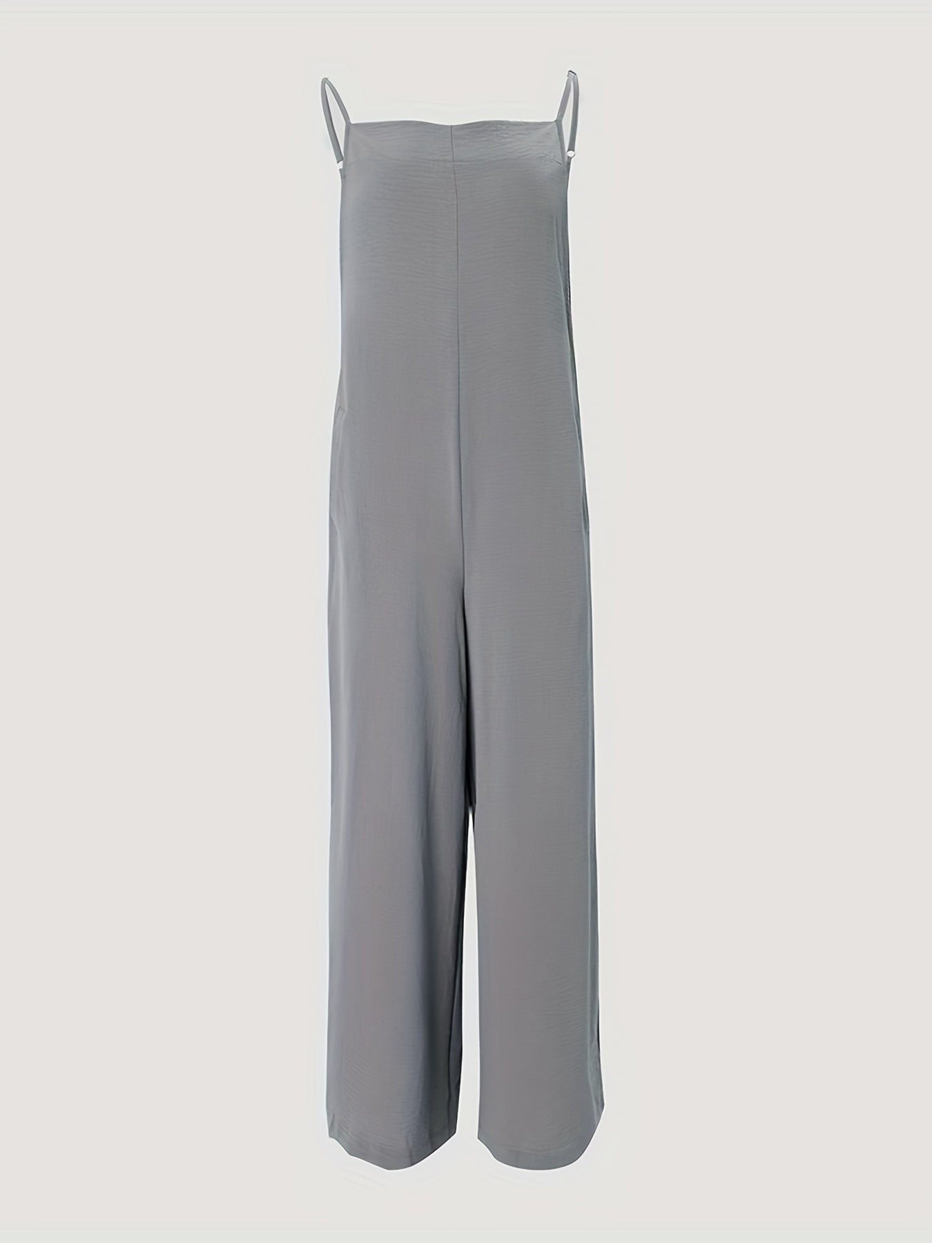 Solid Overall Jumpsuit Casual Sleeveless Spaghetti Jumpsuit