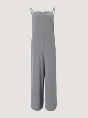Solid Overall Jumpsuit Casual Sleeveless Spaghetti Jumpsuit