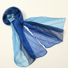 Silk Satin Gradient Crumpled Scarf Comfortable Warm Shawl