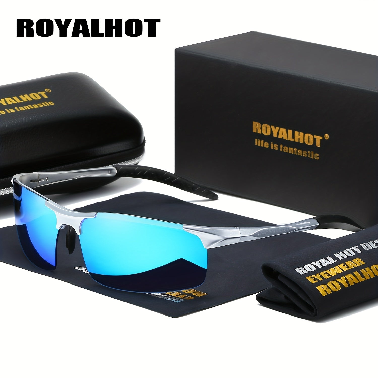 RoyalHot Polarized Rectangle Alloy Sunglasses P10038