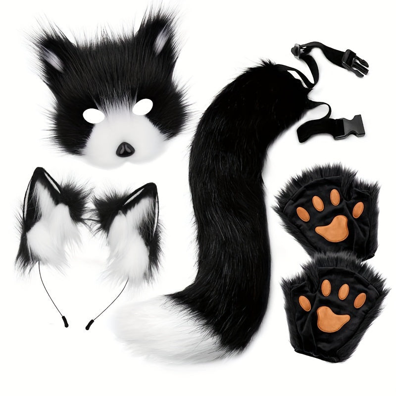 Funky Fox Costume Set for Halloween 5pcs Animal Cosplay Accessories