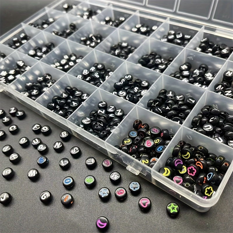 Acrylic Letter Beads 1120pcs Set DIY Bracelet Jewelry Beading
