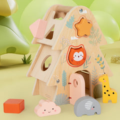 Wooden Tree Wisdom House Matching Blocks for Kids 3+ Years