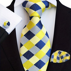 Men's Stripe Paisley Tie Set with Accessories